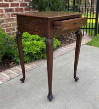 Load image into Gallery viewer, Antique French Occasional Table w Drawer Louis XV Nightstand Oak Petite Square