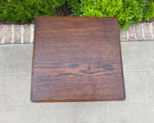 Load image into Gallery viewer, Antique French Occasional Table w Drawer Louis XV Nightstand Oak Petite Square