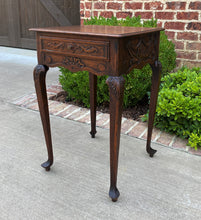 Load image into Gallery viewer, Antique French Occasional Table w Drawer Louis XV Nightstand Oak Petite Square