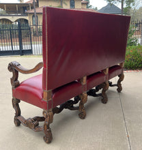 Load image into Gallery viewer, Antique Sofa Bench Settee Loveseat Chair Red Upholstery Oak Western Farmhouse