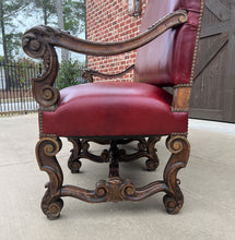 Load image into Gallery viewer, Antique Sofa Bench Settee Loveseat Chair Red Upholstery Oak Western Farmhouse