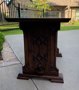 Antique French Gothic Revival Trestle Coffee Table Bench Settee Oak Petite