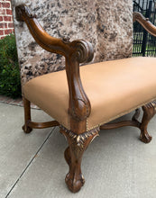 Load image into Gallery viewer, Antique Sofa Bench Settee Loveseat Cowhide Walnut Frame Western Farmhouse Lodge