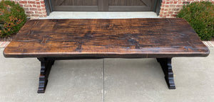 Antique French Farm Table Dining Refectory Table Desk Farmhouse Oak 98.75" 8ft