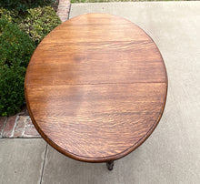 Load image into Gallery viewer, Antique English Table Drop Leaf Gateleg Barley Twist Oak MEDIUM End Table Oval#3