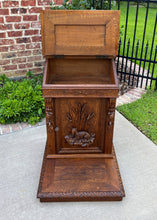 Load image into Gallery viewer, Antique French Prayer Bench Kneeler Prie Dieu Oak Book Stand Christian Lamb 19C