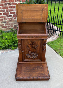 Antique French Prayer Bench Kneeler Prie Dieu Oak Book Stand Christian Lamb 19C