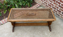 Load image into Gallery viewer, Antique French Coffee Table Renaissance Revival Cane Top Glass Walnut