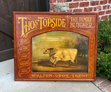 Load image into Gallery viewer, Vintage English Pub Bar Deli Sign Family Butcher Oil onBoard Signed WH Davis1843