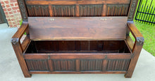 Load image into Gallery viewer, Antique French Bench Settee Banquette GOTHIC REVIVAL Walnut Entry Foyer TALL 19C