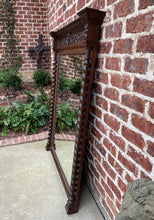 Load image into Gallery viewer, Antique French Mirror Pier Mantel Carved Oak Barley Twist LARGE