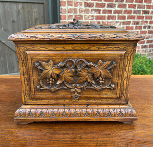 Antique French Jewelry Accessory Box Black Forest Walnut 8 Interior Drawers 19C