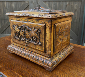 Antique French Jewelry Accessory Box Black Forest Walnut 8 Interior Drawers 19C