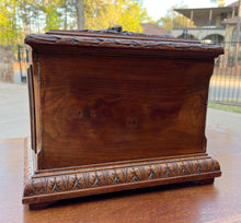 Load image into Gallery viewer, Antique French Jewelry Accessory Box Black Forest Walnut 8 Interior Drawers 19C