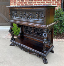 Load image into Gallery viewer, Antique French Sideboard Server Buffet Cherub Carved Oak Renaissance Drawer