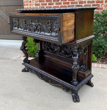 Load image into Gallery viewer, Antique French Sideboard Server Buffet Cherub Carved Oak Renaissance Drawer