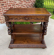 Load image into Gallery viewer, Antique French Server Sideboard Buffet 3-Tier Dragons BARLEY TWIST Marble Top