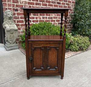 Antique English Canterbury Table Magazine Rack Bookcase Jacobean Barley Twist