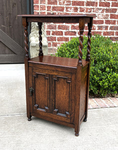 Antique English Canterbury Table Magazine Rack Bookcase Jacobean Barley Twist