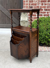 Load image into Gallery viewer, Antique English Canterbury Table Magazine Rack Bookcase Jacobean Barley Twist