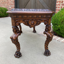 Load image into Gallery viewer, Antique French Coffee Table Paw Feet Renaissance Revival Bench Window Seat Oak