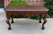 Load image into Gallery viewer, Antique French Coffee Table Paw Feet Renaissance Revival Bench Window Seat Oak