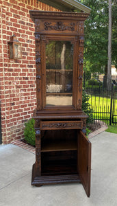 Antique French Bookcase Cabinet Vitrine BLACK FOREST Buffet Renaissance Oak Bar