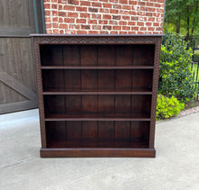 Load image into Gallery viewer, Antique English Bookcase Display Shelf Cabinet Oak SLIM Profile 49&quot; T c. 1920s
