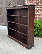 Load image into Gallery viewer, Antique English Bookcase Display Shelf Cabinet Oak SLIM Profile 49&quot; T c. 1920s