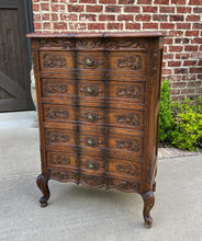 Load image into Gallery viewer, Antique French Chest of Drawers Cabinet 5-Drawer Petite Serpentine Carved Oak