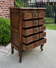 Load image into Gallery viewer, Antique French Chest of Drawers Cabinet 5-Drawer Petite Serpentine Carved Oak