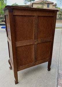 Antique French Chest of Drawers Cabinet 5-Drawer Petite Serpentine Carved Oak