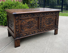Load image into Gallery viewer, Antique English Blanket Box Chest Trunk Coffee Table Storage Chest Coffer Oak