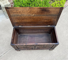 Load image into Gallery viewer, Antique English Blanket Box Chest Trunk Coffee Table Storage Chest Coffer Oak