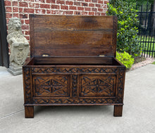 Load image into Gallery viewer, Antique English Blanket Box Chest Trunk Coffee Table Storage Chest Coffer Oak