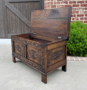 Antique English Blanket Box Chest Trunk Coffee Table Storage Chest Coffer Oak