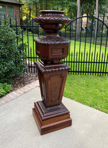 Antique French Pedestal Plant Stand Urn Planter Display Table Mahogany 19th C