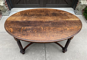 Antique English Dining Table OVAL Breakfast Card Game Table Oak Barley Twist