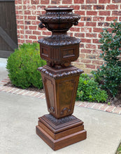 Load image into Gallery viewer, Antique French Pedestal Plant Stand Urn Planter Display Table Mahogany 19th C