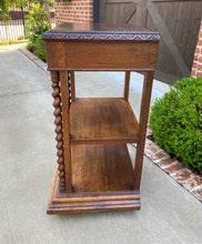 Load image into Gallery viewer, Tall Antique French Server Pedestal Barley Twist Nightstand Table Drawer 19th C