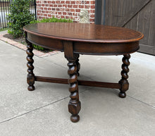 Load image into Gallery viewer, Antique English OVAL Dining Table Breakfast Game Table Barley Twist Oak 1930s