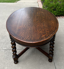 Load image into Gallery viewer, Antique English OVAL Dining Table Breakfast Game Table Barley Twist Oak 1930s