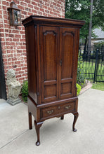 Load image into Gallery viewer, Antique English GEORGIAN Cabinet Jewelry Chest On Base Interior Drawers Oak 18C