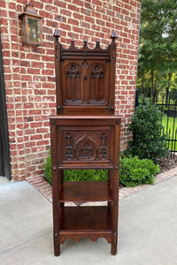 Antique French Cabinet Cupboard Pedestal Bookcase Bar Gothic Revival Petite