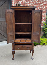 Load image into Gallery viewer, Antique English GEORGIAN Cabinet Jewelry Chest On Base Interior Drawers Oak 18C