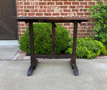 Load image into Gallery viewer, Antique French Wine Table Champagne ROUND Flip Top Gateleg Oak Trestle Feet