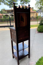 Load image into Gallery viewer, Antique French Cabinet Cupboard Pedestal Bookcase Bar Gothic Revival Petite