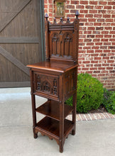 Load image into Gallery viewer, Antique French Cabinet Cupboard Pedestal Bookcase Bar Gothic Revival Petite