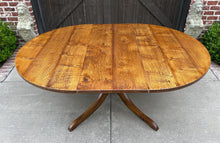 Load image into Gallery viewer, Mid Century English ROUND/OVAL Dining Table Pedestal Base with Leaf Oak c. 1940s