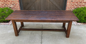 Antique French Farm Table Dining Library Table Desk Farmhouse Oak 95" Rustic 19C